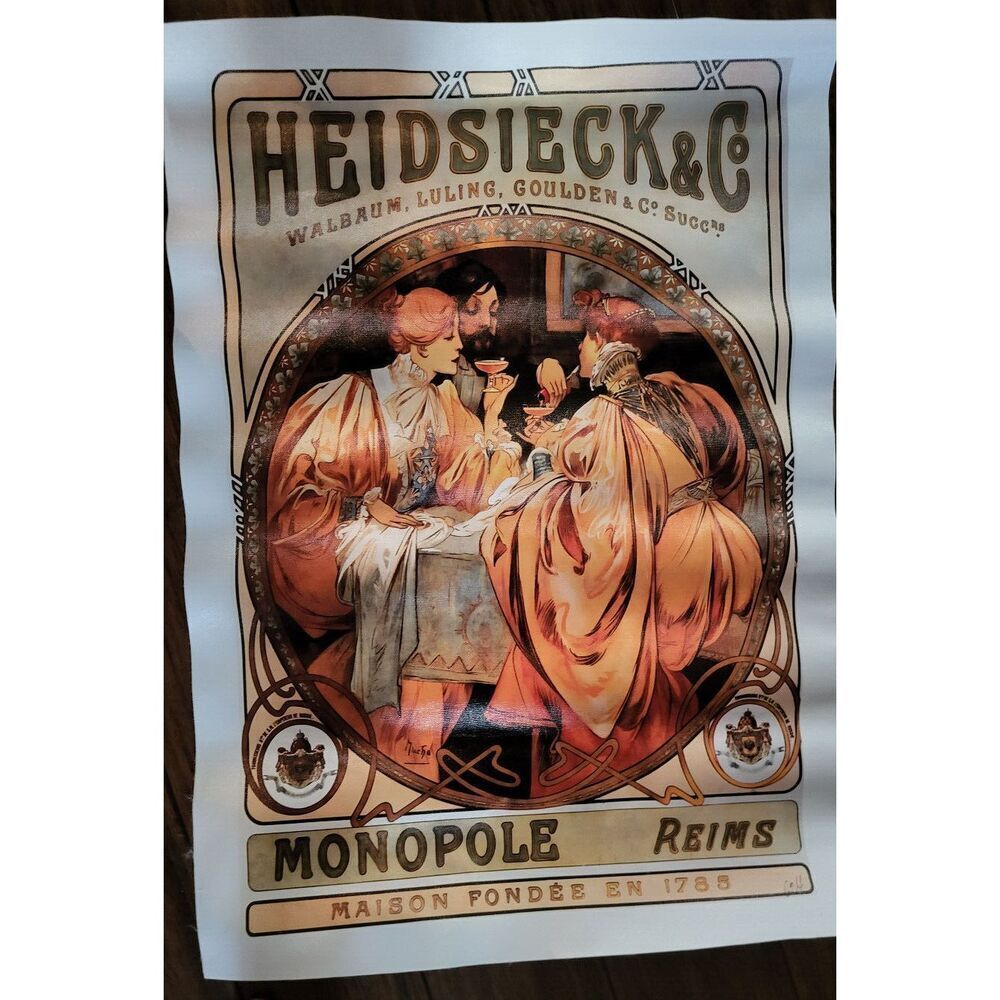 1901 heidsieck Alphonse Mucha art nouveau poster cute wall poster